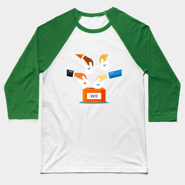 Vote Design Baseball T-Shirt by Mako Design 